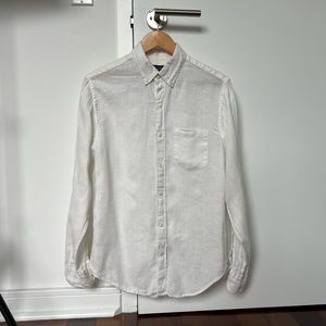 J Crew Factory white linen shirts; size small